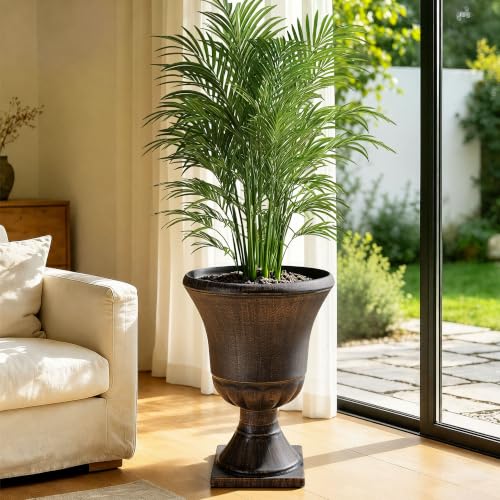 22" Tall Urn Planters Set of 2 Large Flower Pots, Antique Bronze - color: 22"-antique Bronze