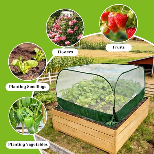 2Pcs 40"x40"x20" Pop Up Garden Mesh Plant Cover-Foldable Plant Protector - size: 2pcs