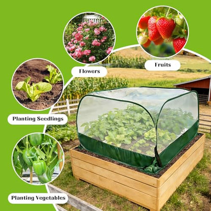 2Pcs 40"x40"x20" Pop Up Garden Mesh Plant Cover-Foldable Plant Protector - size: 2pcs