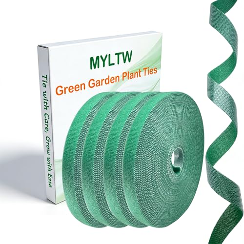 4 Rolls Plant Ties, Adjustable Garden Tape for Plant Twist Ties, Reusable Thicker Support for Growing Green Tape, Strong Grip, Tomato Vines Indoor Outdoor, 50 Ft X 0.47 Inch - color: 4 Packs