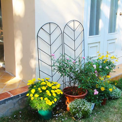 2 Pack Black Metal Garden Trellis 45"H x 15.9"W for Climbing Plants - color: 45 inch-2 pack