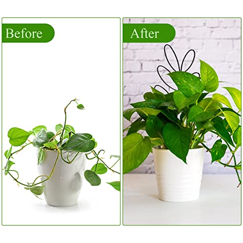 Tosnail 6 Pack Metal Plant Trellis for Potted Plants, 12.4 Inch Wire Plant Stakes, Small Garden Trellis, Cute Leaf Shaped Plant Support for Houseplant Home Climbing Plants Indoor Outdoor