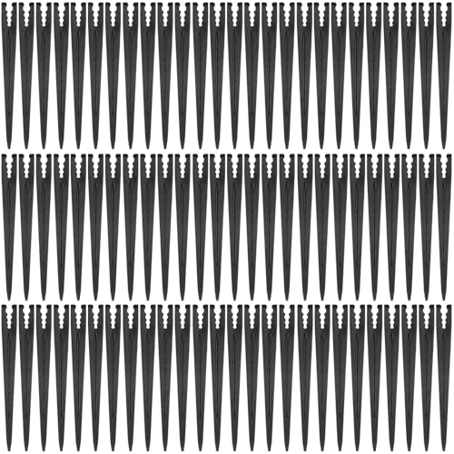 Gardrip 100 Pieces Drip Irrigation Support Stakes for 1/4 Inch Tubing: 1/4'' Drip Tube Holder Stakes for Irrigation Hose Emitter Support Greenhouse Garden Vegetable Flower Beds Herbs Growing - color: 1/4" Stake-100P