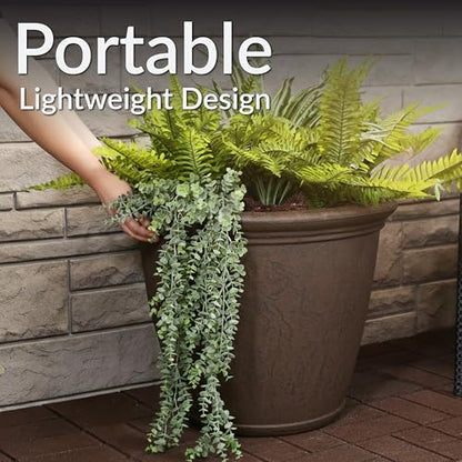 Sunnydaze Anjelica 24'' Large Plastic Planter Pot for Plants, Rust - color: Rust, size: 24 in