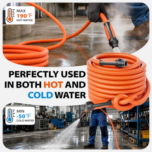 SPECILITE Heavy Duty Garden Hose 25ft x 5/8" for Hot Cold Water - size: 25FT