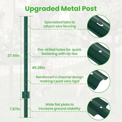 DoCred Welded Wire Fence 35.4inx 50ft, PVC Anti-Rust Coated Metal Wire Mesh - color: Green, size: 35.4Inch x 50FT