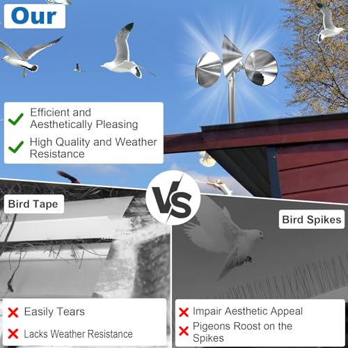 3 Pack Bird Scare Reflective Device, Bird Reflector Wind Spinners Outdoor - color: Value 3-pack- Silver