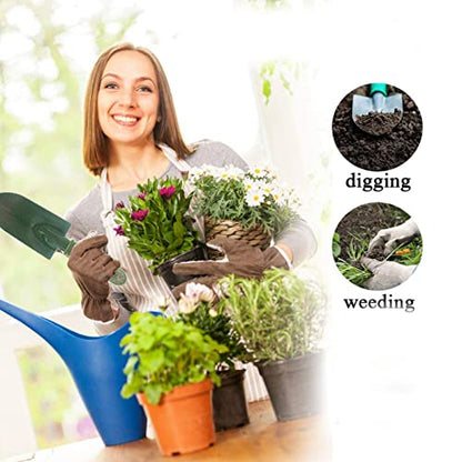 Garden Tool Shovel for Digging Gardening Trowel for Lawn Planting Alloy Spade Plastic Handle Anti Slippery - color: Green Short Handle