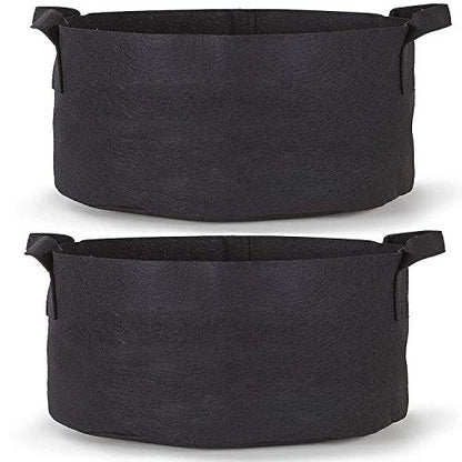 247Garden 2-Pack 200 Gallon Grow Bags/Aeration Fabric Pots w/Handles (300 GSM, Black, 24H x 50D) - color: Black, size: 200 Gallon (2PK)