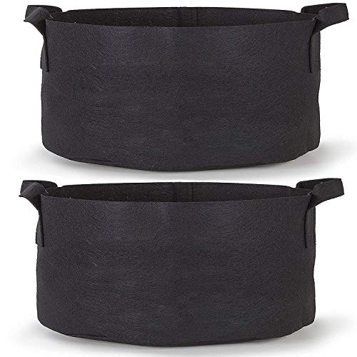 247Garden 2-Pack 100-Gallon Aeration Fabric Pot/Plant Grow Bag w/Handles (300GSM, Black, 18H x 40D) - color: Black, size: 100 Gallon (2PK)