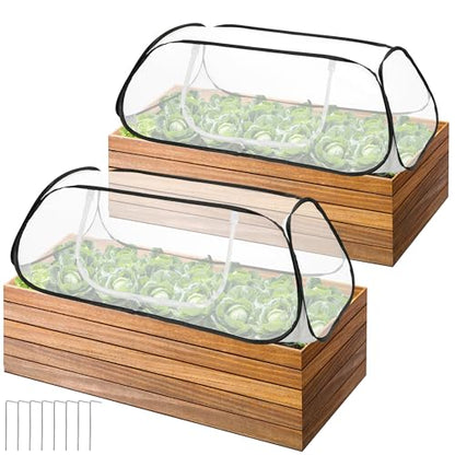 2 Pcs Pop Up Garden Rows Plant Cover,Raised Garden Beds Plants Protector - color: 2 Pcs