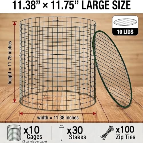 10 Pack Plant Protectors from Animals, 12" x 12" Plant Cages Covers