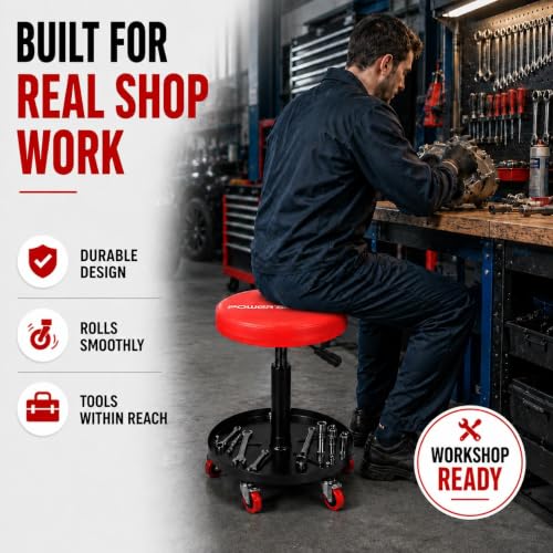 PowerSmart 330 LBS Capacity Roller Seat with 18"-23" Adjustable Height