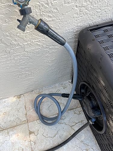 YOTOO Heavy Duty Hybrid Garden Lead in Water Hose 5/8-Inch by 5-Feet 150 PSI, Kink Resistant, All-Weather Flexible with Swivel Grip Handle and 3/4" GHT Solid Brass Fittings, Gray - color: Gray, size: 5 FT