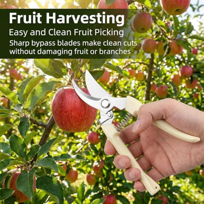 1Pc White Stainless Steel Bypass Pruning Shears, Garden Scissors - color: 1pc-white