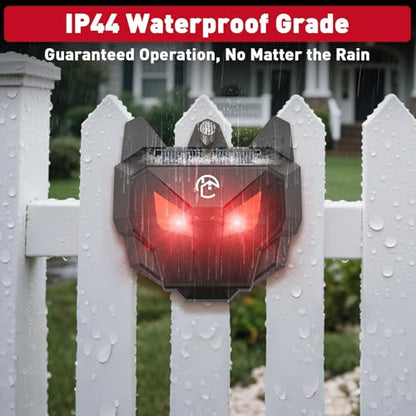 2 Pack Solar Nocturnal Animal Repeller with Red LED Flashing Lights – Effective Coyote, Raccoon, Skunk, Deer & Hawk Deterrent – Waterproof Predator Lights for Yards, Gardens & Chicken Coops