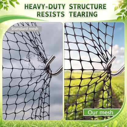 Windyun 2 Rolls 4'x50' Plastic Mesh Fence for Garden - size: 50 ft