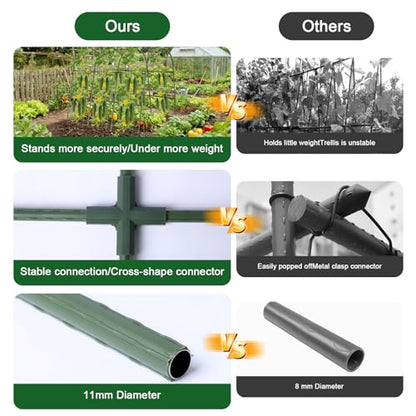 47"x47"x22" U-Shape Cucumber Trellis, Metal Plant Support with Net - size: 47"x 47"X22" -1pcs