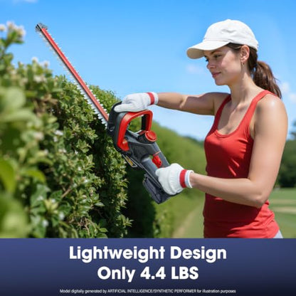 Cordless Hedge Trimmer Compatible with Milwaukee 18V Battery, Red