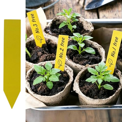 100 Pack Plant Labels- Waterproof Garden Markers, Durable Plant Tags for Seedlings,Vegetables，Indoor & Outdoor Gardening(Yellow) - color: Yellow