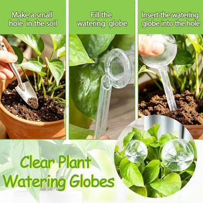 Pynqdfu 24 Pcs Plant Watering Globes,Clear Plastic Self-Watering Bulbs,Garden Automatic Watering Globes for Plant,Indoor,Outdoor,Graden,Flowers(Large,Medium,Small) - size: 5 Large+5 Medium+14 Small