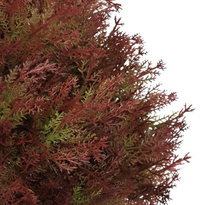 24" Fall Topiary Artificial Outdoor Plants, Faux Cedar Bushes & Shrubs - color: Red Green Mix Cypress