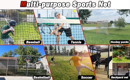 Baseball Softball Backstop Nets, Heavy Duty Sports Netting - size: 15x40 FT