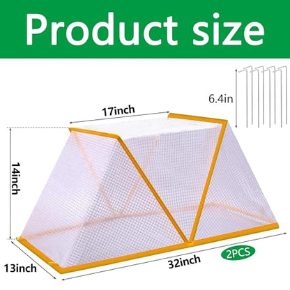 2 Pcs Garden Row Accelerator Plants Cover, 32" x 13" x 14" Foldable Raised Garden Beds Vegetable Rows Plant Protector, Plant Net Cage Guard Greenhouse Cover for Protect Vegetable Fruit from Animal - color: 2 Pcs