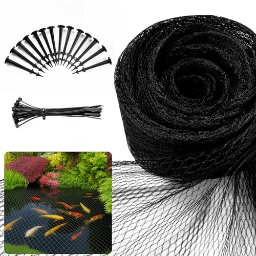 20x20FT Pond Netting for Koi Ponds,3/8" Mesh Leaf & Predator Protection Net - size: 20×20ft