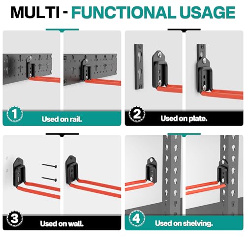 EVERHANGER Garage Tool Storage Organizer, Wall Mount Garden Tool Rack - size: 8Hooks