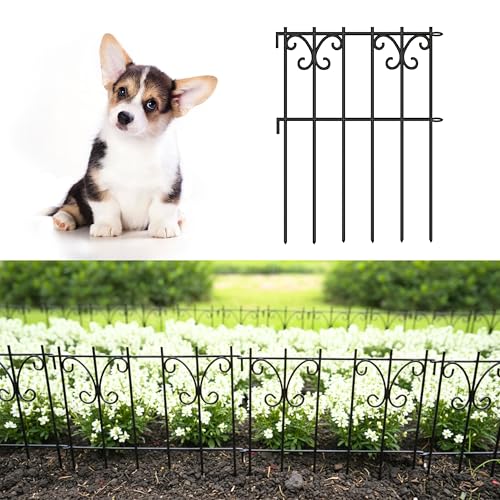 ShopLaLa Garden Fencing Animal Barrier (10 Panels) 12x16.5in Black Fences - size: Black x 25