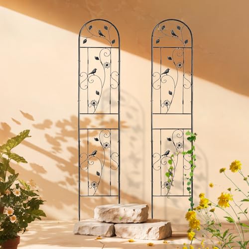 aboxoo 2-Pack Bird Metal Garden Trellis for Climbing Plants - color: Bird, size: 2pcs