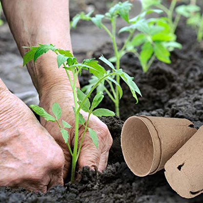 homenote Peat Pots, 60 Pcs 3.15 Inch Seed Starting Pots with Drainage Holes, Round Nursery Plant Pots with Bonus 20 Plant Labels - size: 3.15 Inch