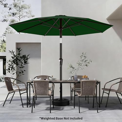 AreShark 9FT Outdoor Patio Umbrella with Tilt and Crank, Dark Green - color: Dark Green, size: 9ft