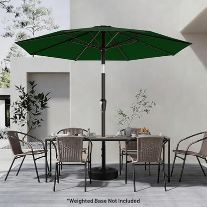 AreShark 9FT Outdoor Patio Umbrella with Tilt and Crank, Dark Green - color: Dark Green, size: 9ft
