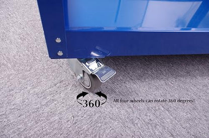 Heavy Duty Service Utility Cart, 2 Shelf Steel - color: Blue