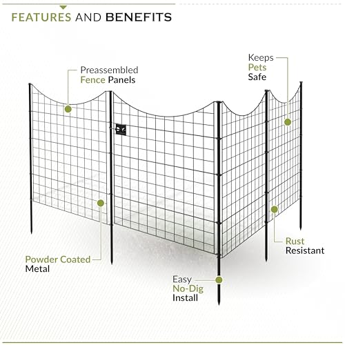 Zippity 39in H Black Metal Fence w/ Gate, DIY Fence Kit - color: 39" Tall (Gate + 4 Panels)