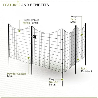 Zippity 39in H Black Metal Fence w/ Gate, DIY Fence Kit - color: 39" Tall (Gate + 4 Panels)