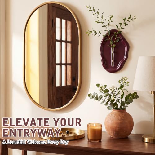 Modern Wall Mounted Resin Vase with Magnetic Glass Tube, Maroon - color: Maroon