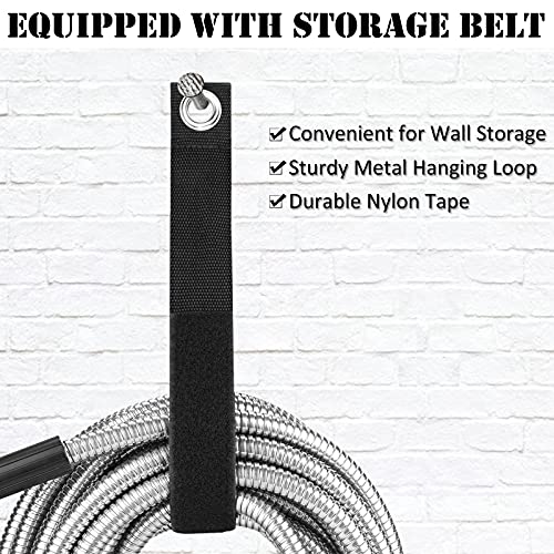 OnBrand 50FT Metal Garden Hose with Sprayer Nozzle - Stainless Steel Hose - size: 50FT