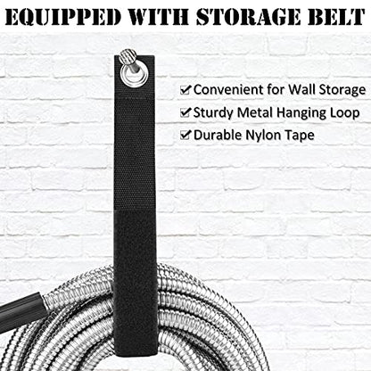 OnBrand 50FT Metal Garden Hose with Sprayer Nozzle - Stainless Steel Hose - size: 50FT