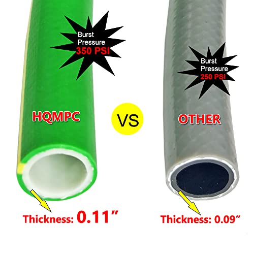 HQMPC Garden Hose 5/8"IDx20' Hose For Garden Lawn Watering Durable PVC Non Kinking Heavy Water Hose with Brass Hose Fittings (20 FEET) - size: 20 Feet