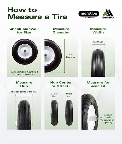 Marathon 92010-2PK Flat-Free 20" Tire and Wheel Assembly, Centered Hub, Ball Bearings, Heavy-Duty Plastic Spoked Wheel, Replacement for Rubbermaid Big Wheel and other Carts, Easy Install, 2 Pack - size: 2 PACK