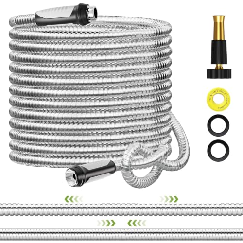 SPECILITE Expandable Metal Garden Water Hose 50 FT with Adjustable Nozzle - size: 50FT