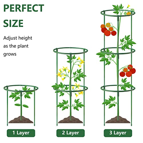 12Packs Plant Support Stakes Half Round Plant Stakes for Indoor Plants, Stackable 3 Tier Garden Flower Support, Plant Cages for Tomato,Monstera, Peony, Hydrangea, Climbing Plants - color: 12pcs plantsupport