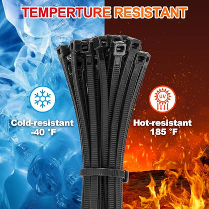Zip Ties Assorted Size,400 Pack,6+8+12+14+18 Inch Double Sided Toothed,120 LBS Tensile Strength Heavy Duty Cable Wire Ties Self-Locking Adjustable Durable Nylon Tie Wraps for Indoor Outdoor White - size: 4+6+8+12+14+18 inch 400 Pack （18-120 Lbs ）