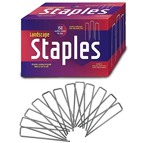 Ashman 150 Pack Galvanized Garden Stakes Landscape Staples and Fence Stake Sod Staples - Heavy Duty & Anti Rust Zinc Coated. - size: 150