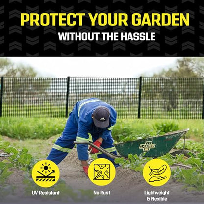 Plastic Garden Fence 4'x50' Black, Mesh Roll for Dog Deer Rabbit Barrier - color: Black, size: 4' x 50'