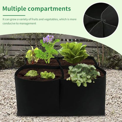 SooGree Grow Bags (1-Pack) - Heavy Duty Fabric Pots for Vegetables, Fruits, Flowers, Plants | Aeration Fabric Prevents Root Circling & Overwatering | Durable, Reusable (Square, 6 Grids) - size: 6 Grids, style: Square