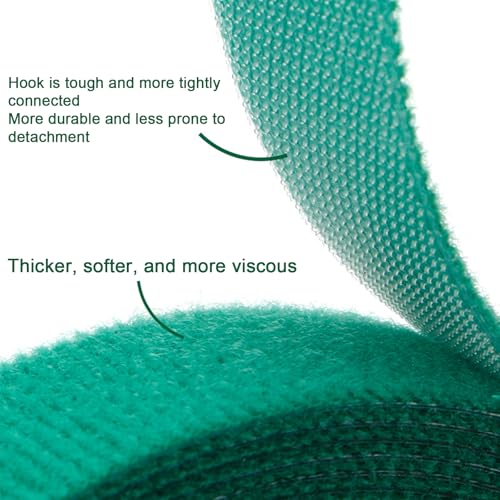 Green Plant Tape, Reusable Plant Ties for Climbing Plants, Adjustable Strong-Grip Plants Ties for Healthy Growth (16.4 ft x 0.6 inch, Green)